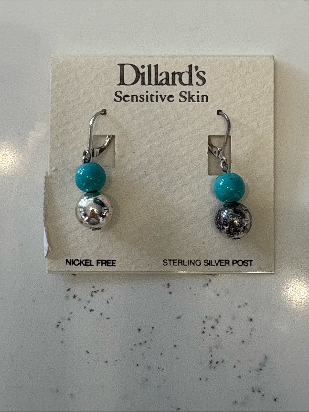 Dillard's Turquoise & Silver Bead Drop Earrings